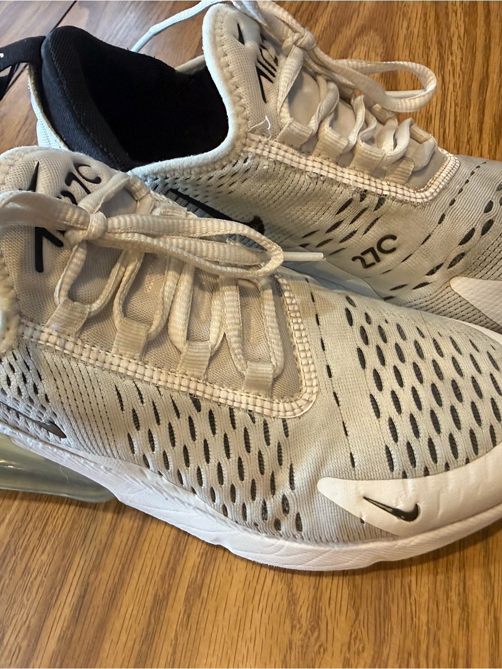 Nike 270 Mesh Athletic Sneakers White with Black Accents